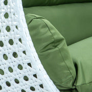 Modern White Wicker Hanging Double Seater Egg Swing Chair - Elax Furniture