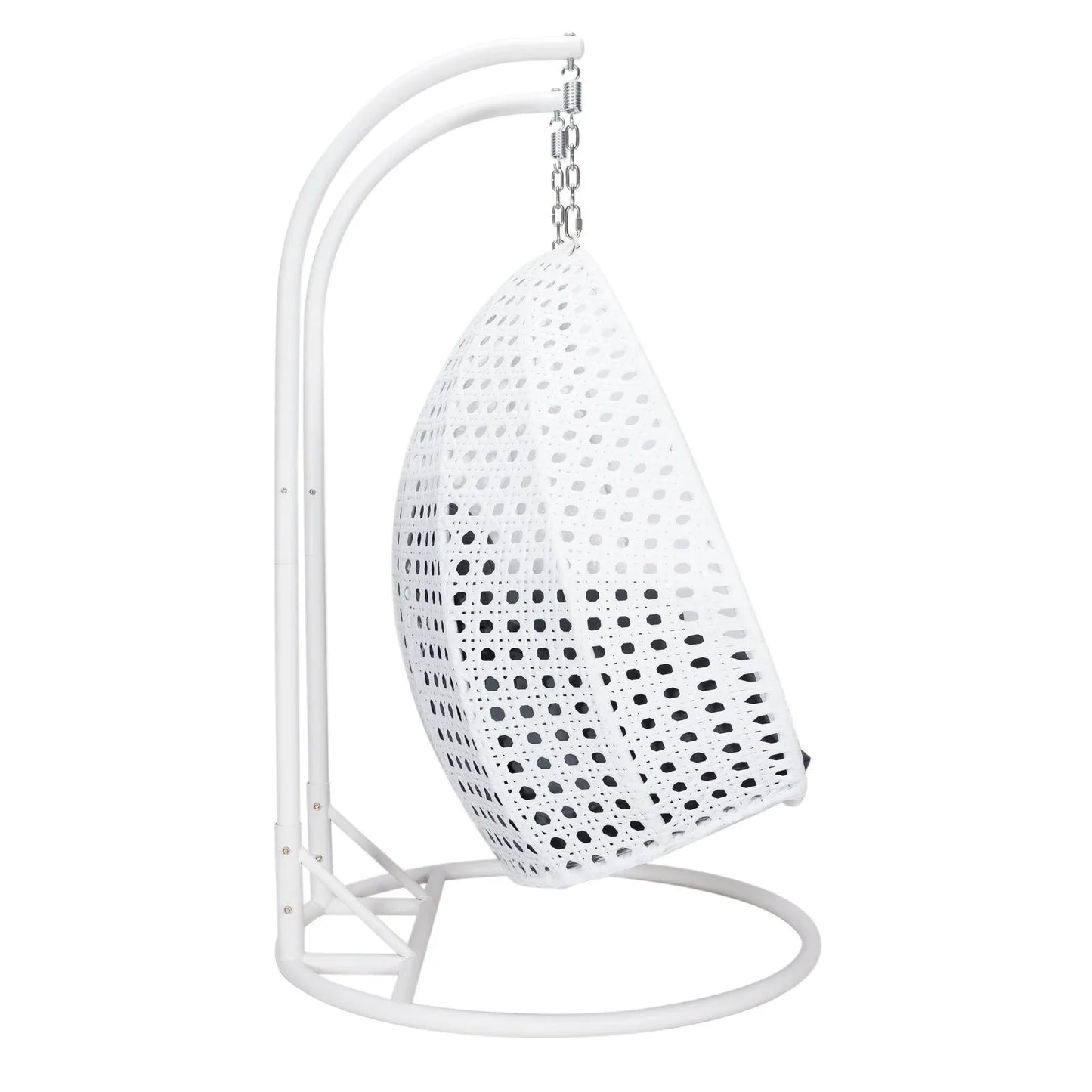 Modern White Wicker Hanging Double Seater Egg Swing Chair - Elax Furniture