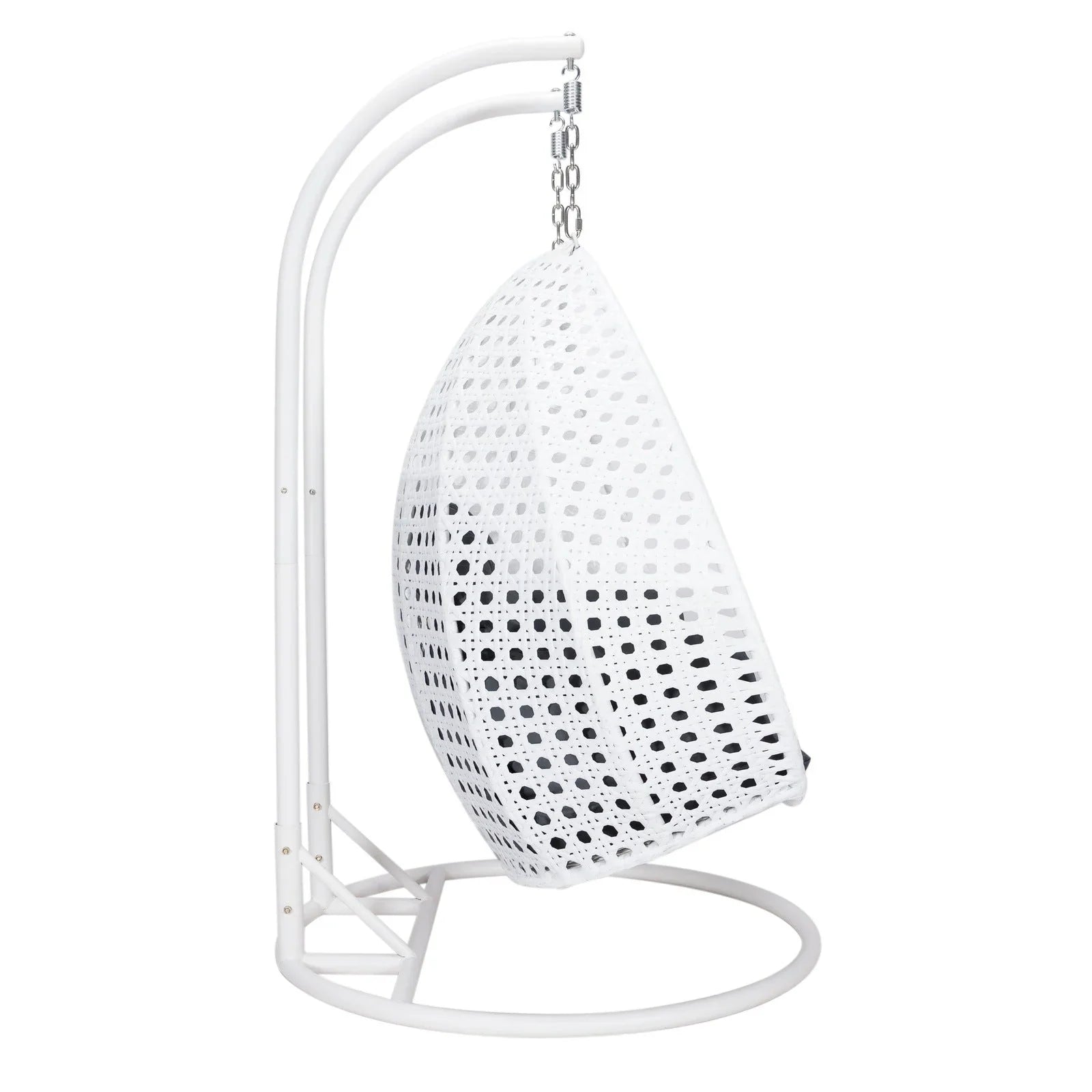 Modern White Wicker Hanging Double Seater Egg Swing Chair - Elax Furniture