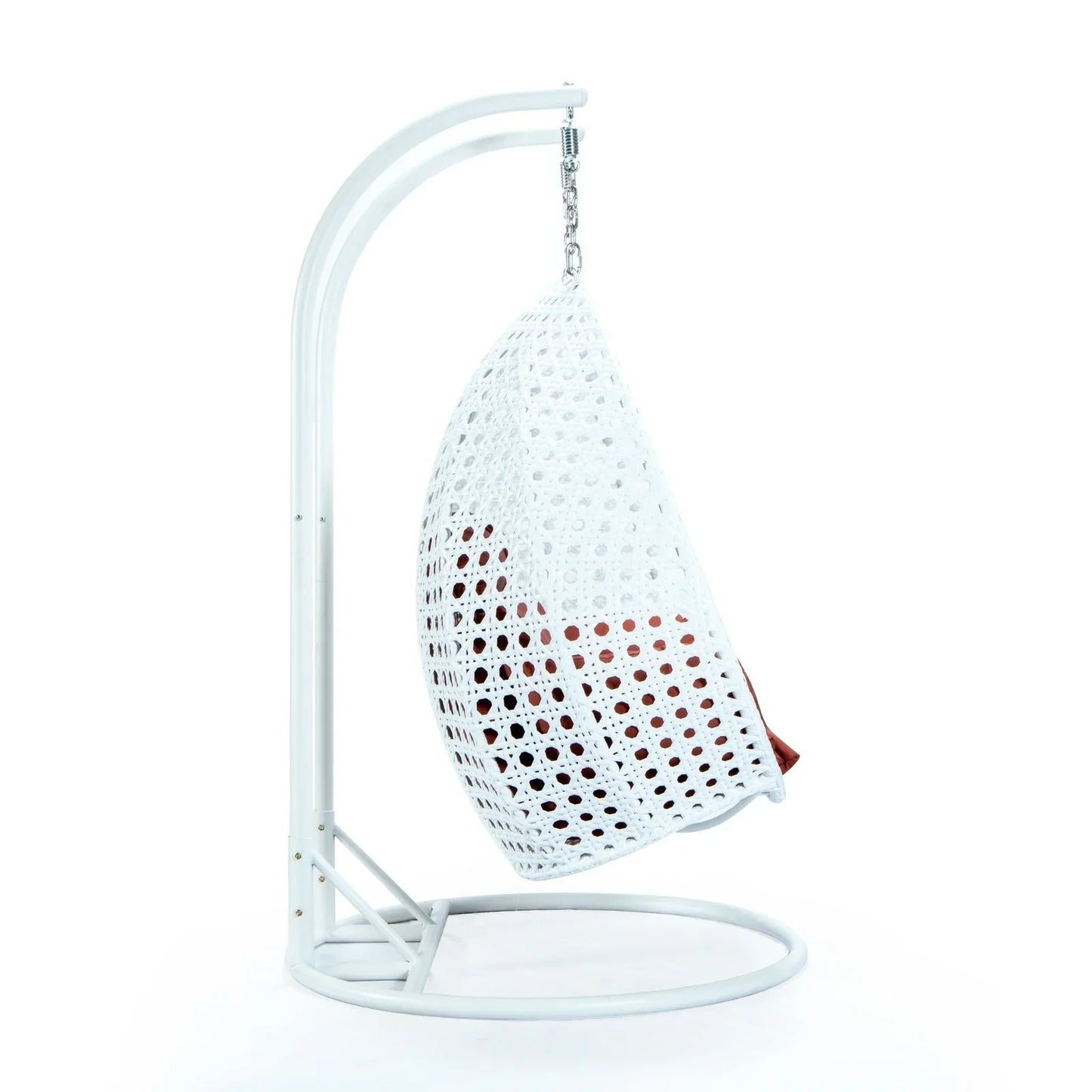 Modern White Wicker Hanging Double Seater Egg Swing Chair - Elax Furniture
