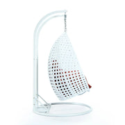 Modern White Wicker Hanging Double Seater Egg Swing Chair - Elax Furniture