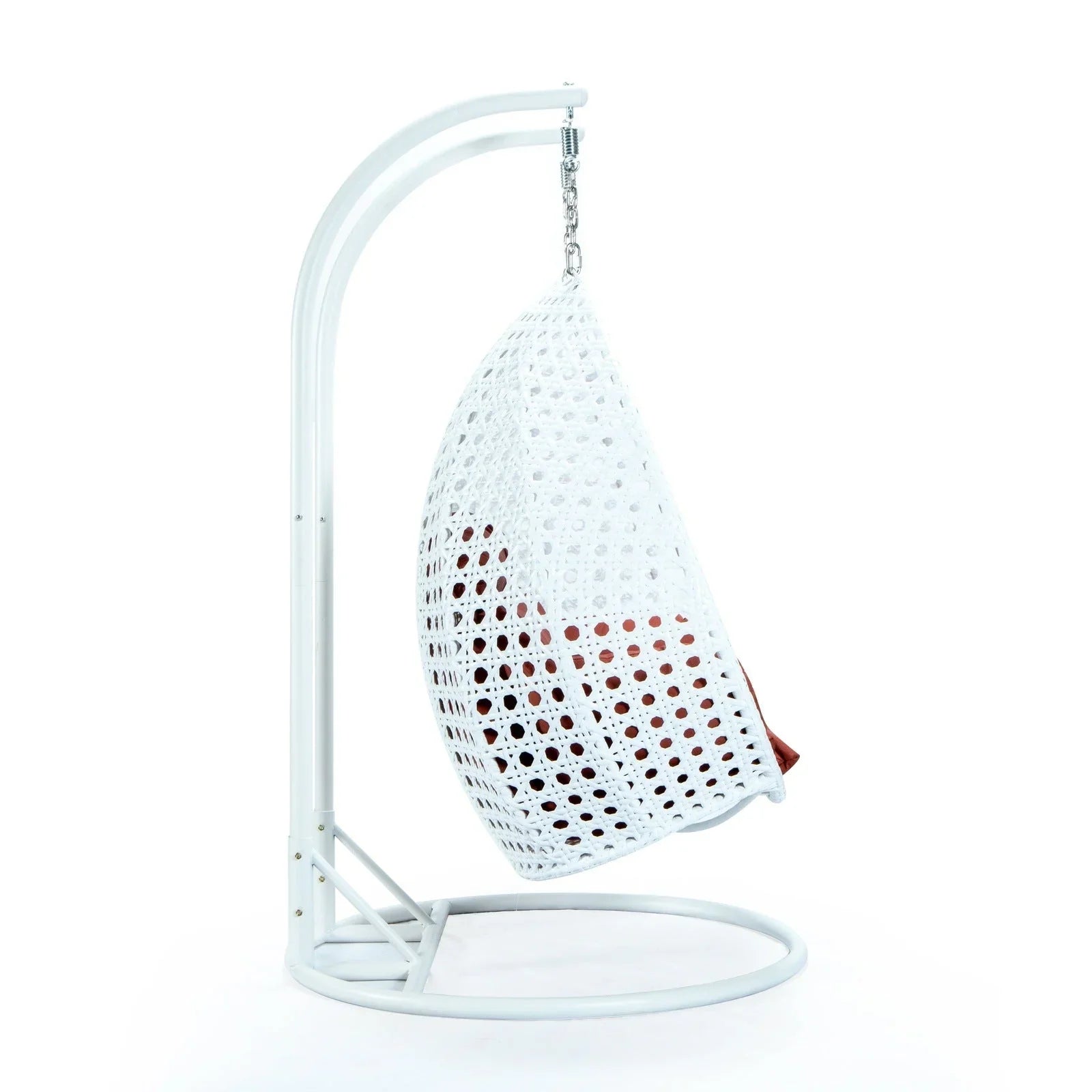 Modern White Wicker Hanging Double Seater Egg Swing Chair - Elax Furniture