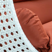 Modern White Wicker Hanging Double Seater Egg Swing Chair - Elax Furniture
