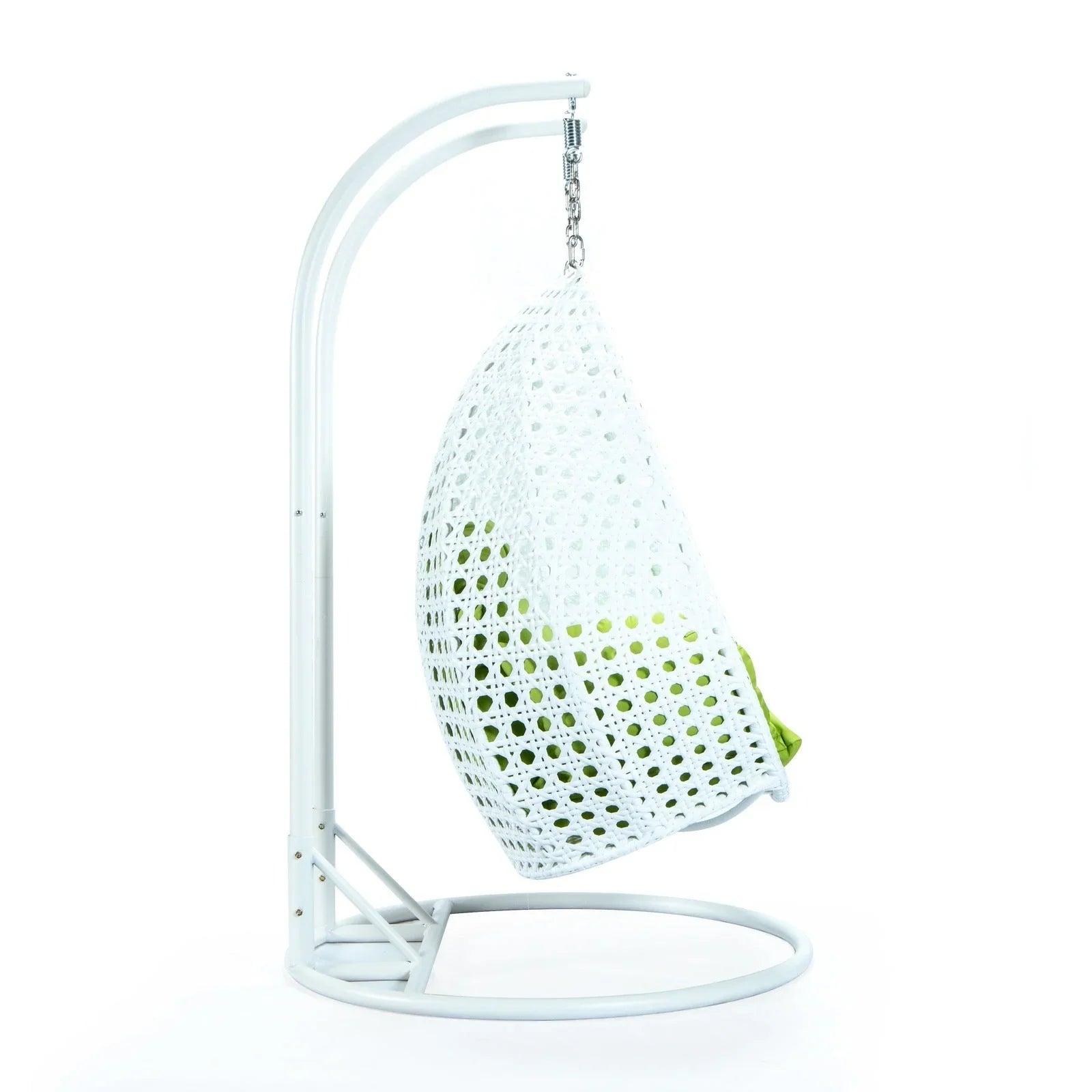Modern White Wicker Hanging Double Seater Egg Swing Chair - Elax Furniture
