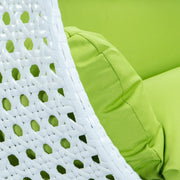 Modern White Wicker Hanging Double Seater Egg Swing Chair - Elax Furniture