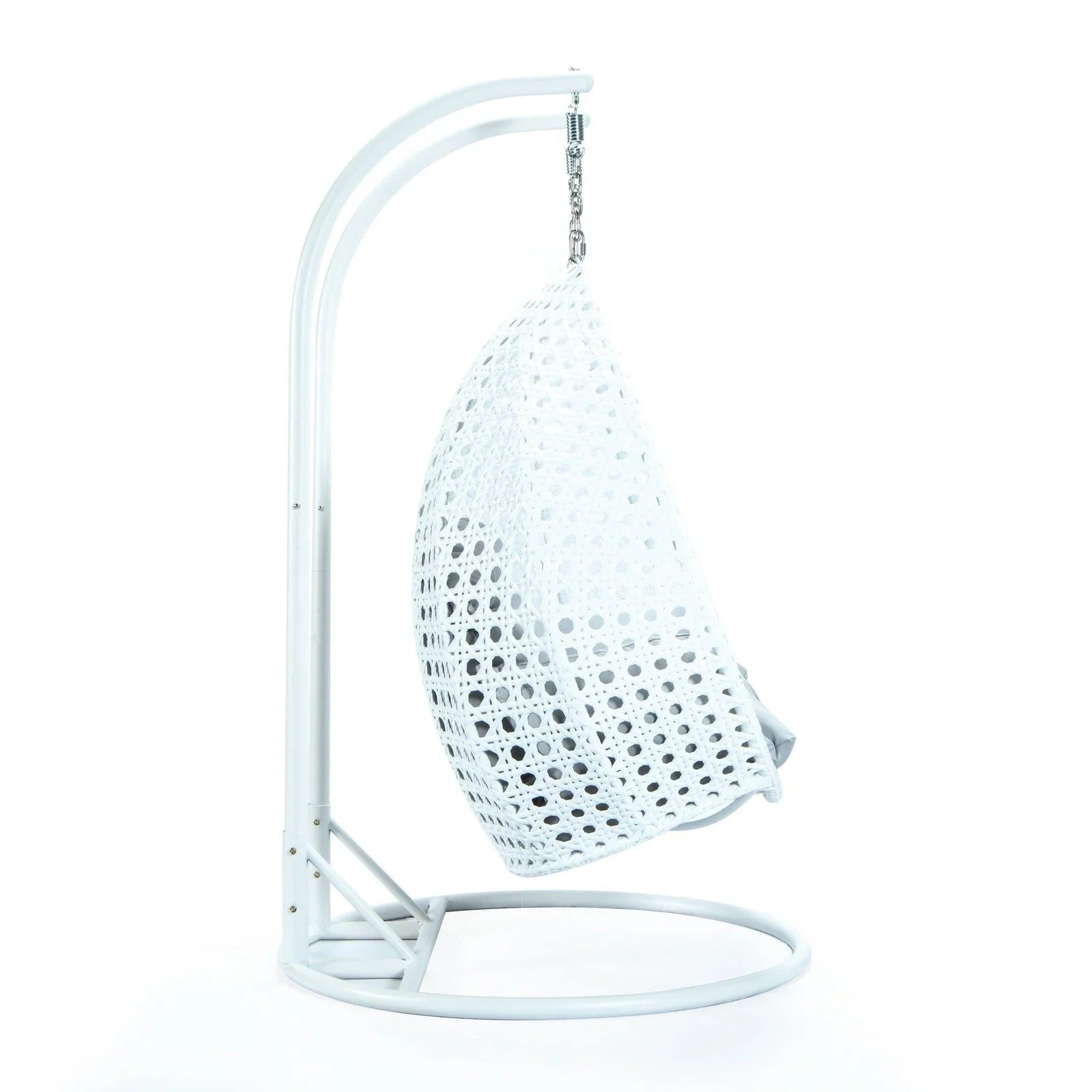 Modern White Wicker Hanging Double Seater Egg Swing Chair - Elax Furniture
