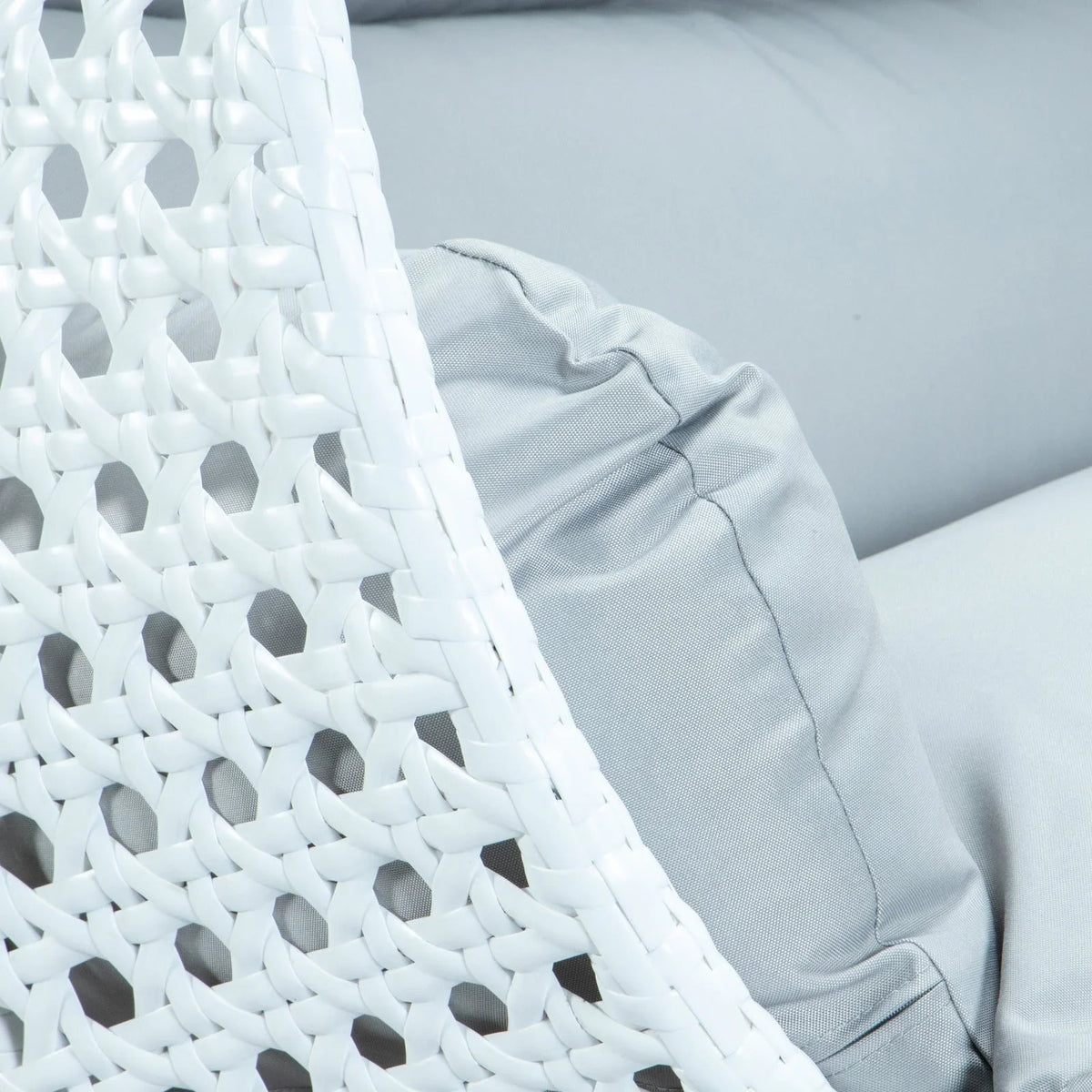 Modern White Wicker Hanging Double Seater Egg Swing Chair - Elax Furniture