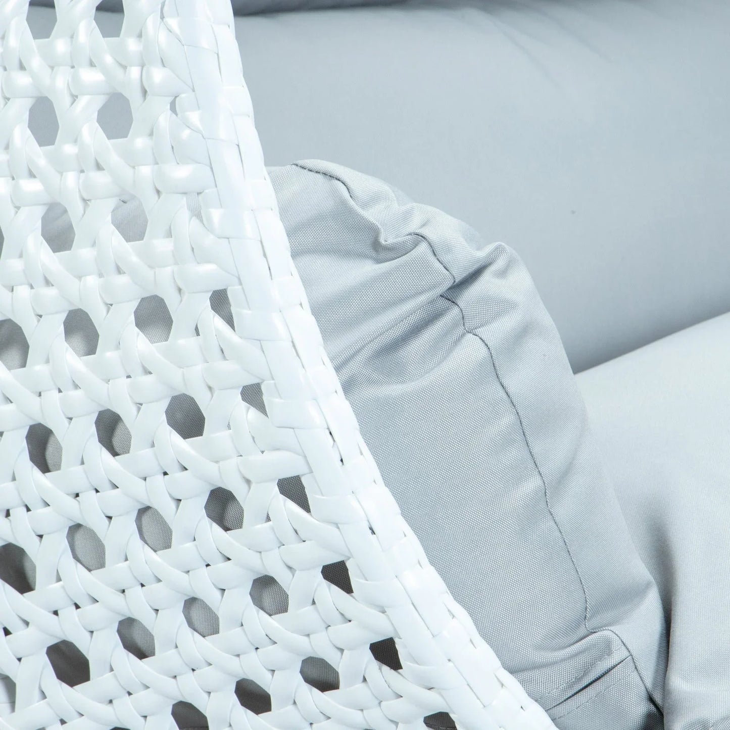 Modern White Wicker Hanging Double Seater Egg Swing Chair - Elax Furniture