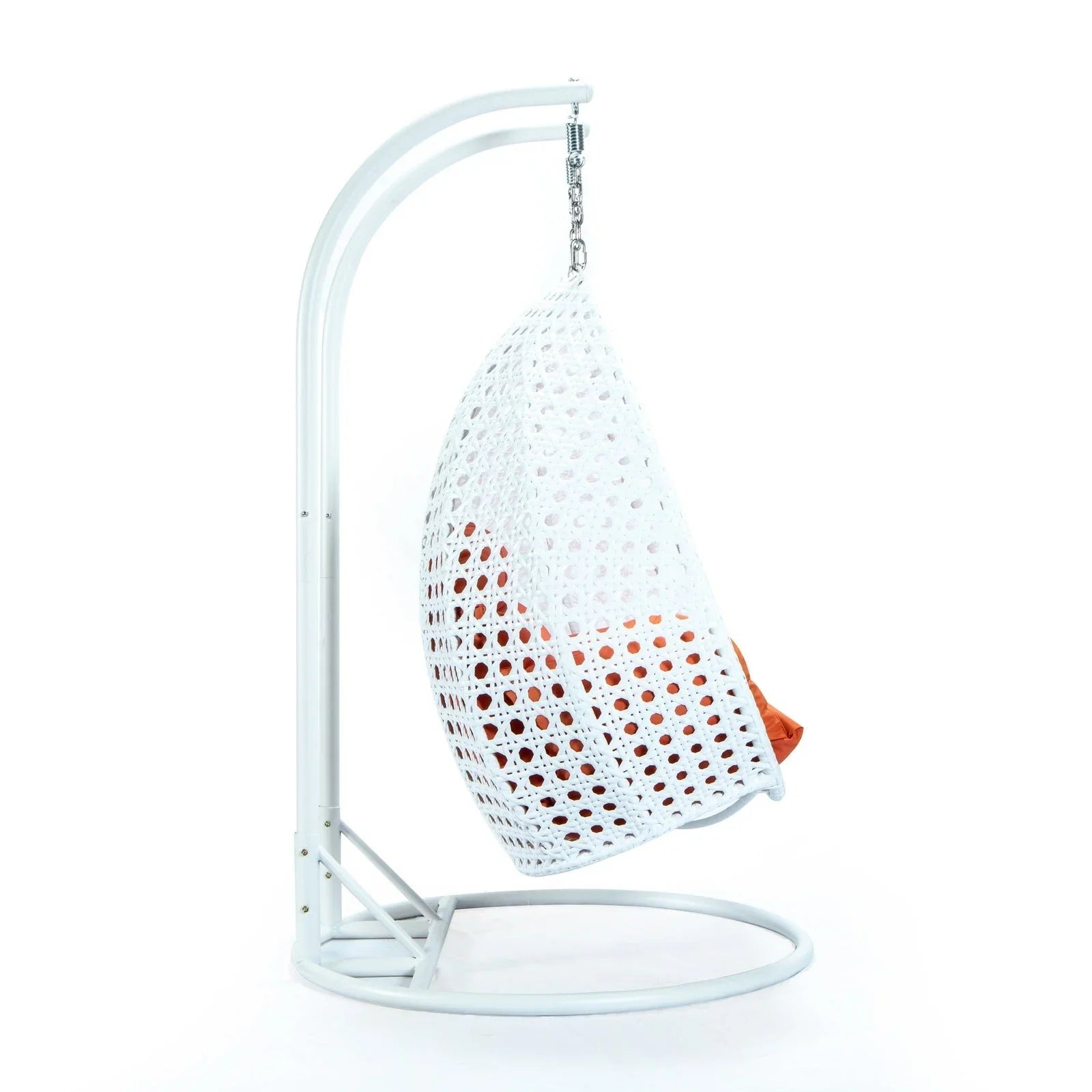 Modern White Wicker Hanging Double Seater Egg Swing Chair - Elax Furniture