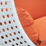 Modern White Wicker Hanging Double Seater Egg Swing Chair - Elax Furniture