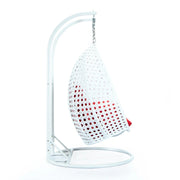 Modern White Wicker Hanging Double Seater Egg Swing Chair - Elax Furniture