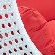 Modern White Wicker Hanging Double Seater Egg Swing Chair - Elax Furniture