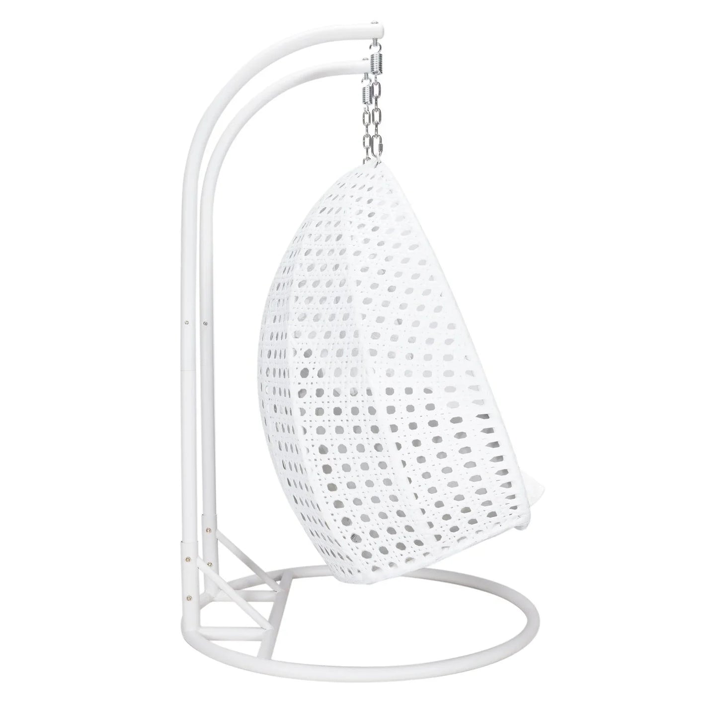 Modern White Wicker Hanging Double Seater Egg Swing Chair - Elax Furniture