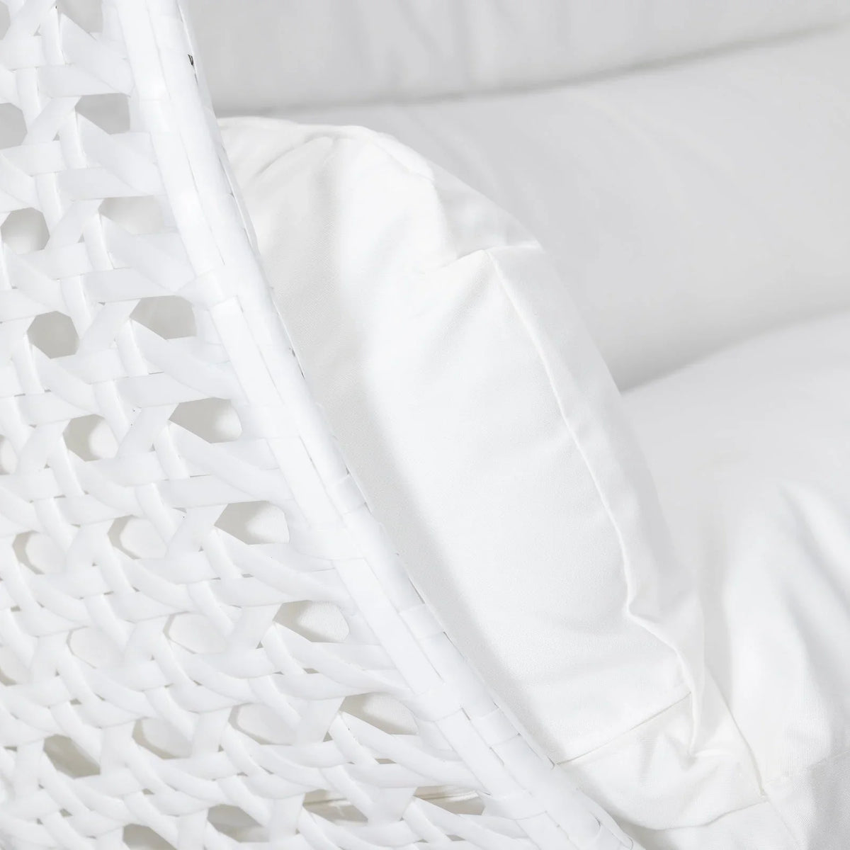 Modern White Wicker Hanging Double Seater Egg Swing Chair - Elax Furniture