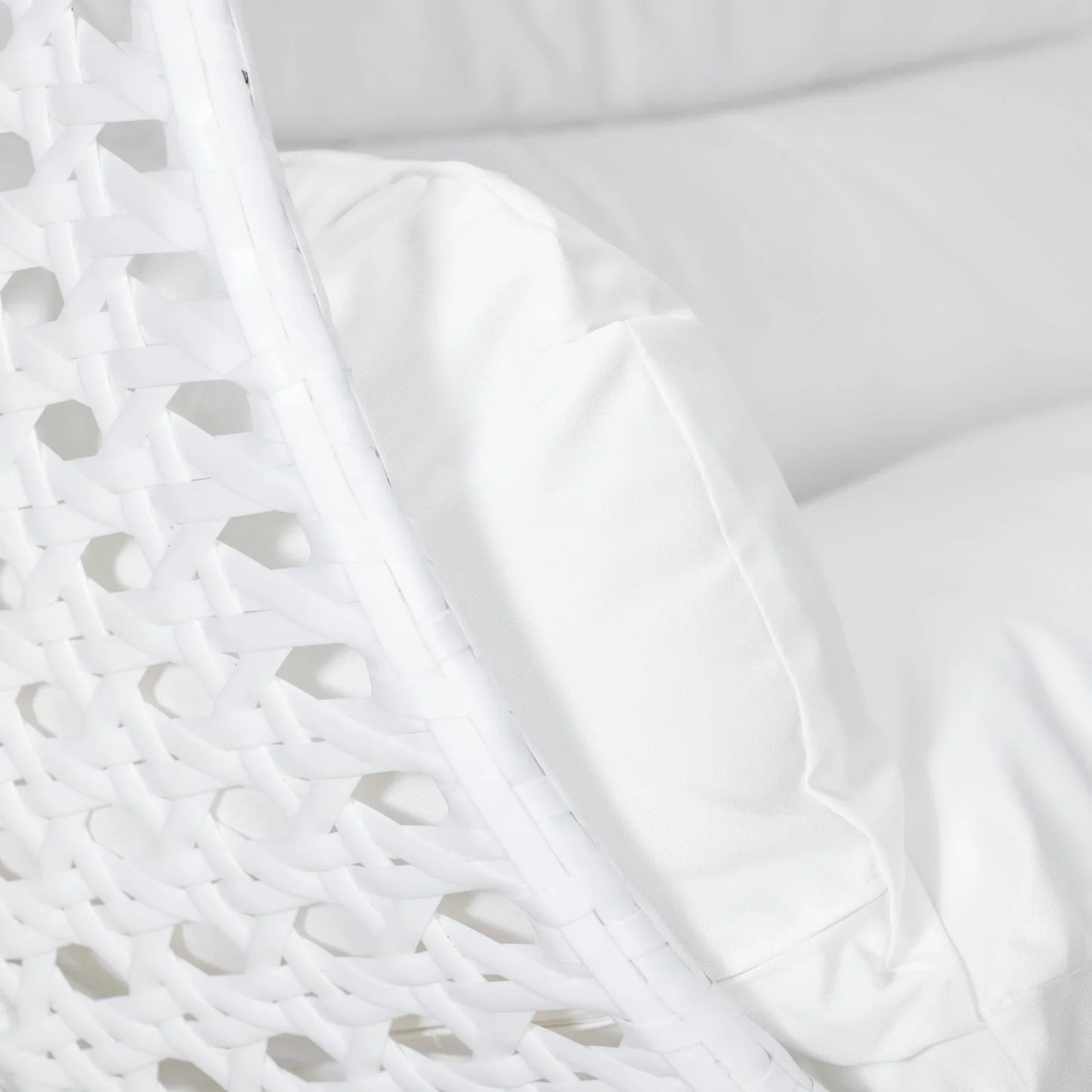 Modern White Wicker Hanging Double Seater Egg Swing Chair - Elax Furniture