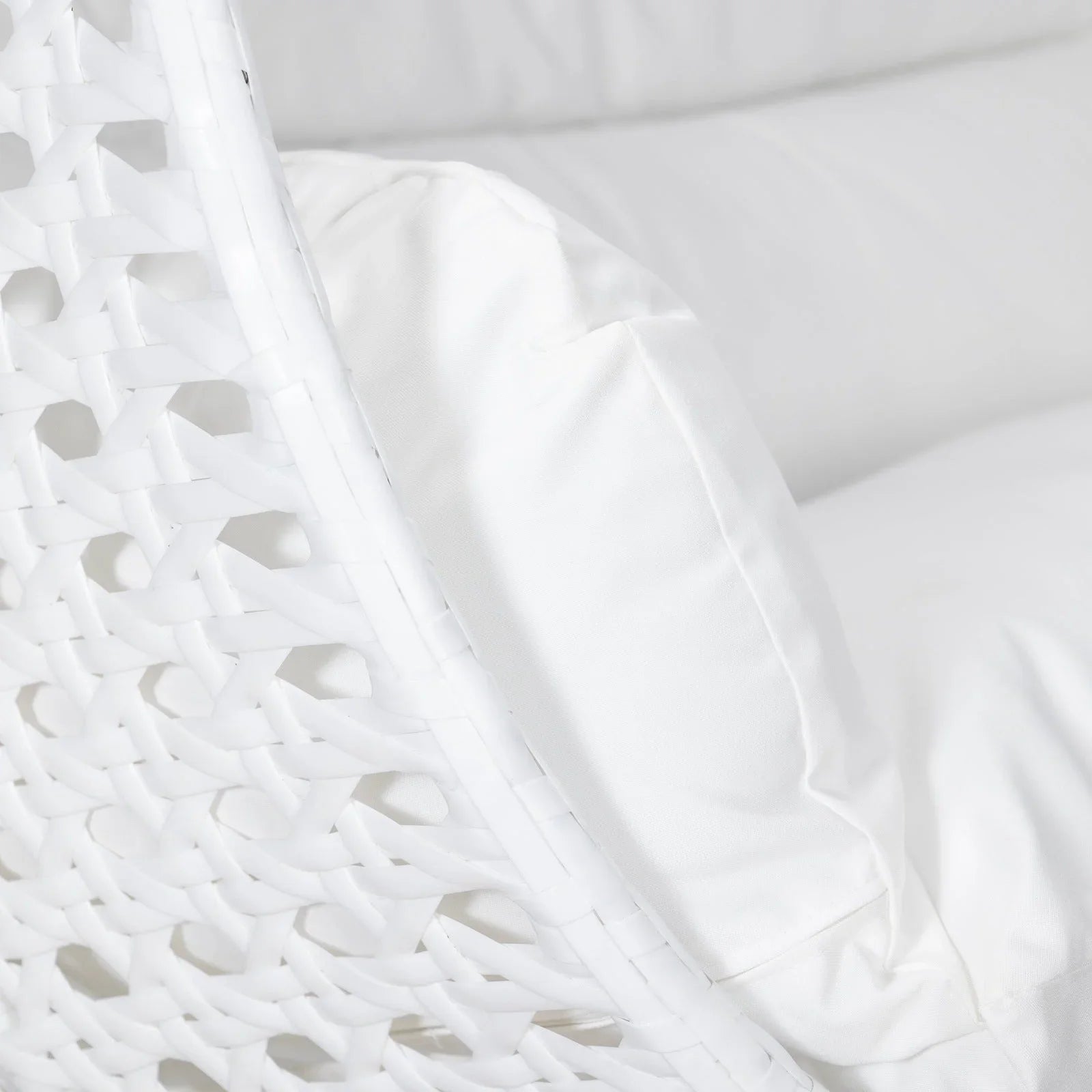 Modern White Wicker Hanging Double Seater Egg Swing Chair - Elax Furniture