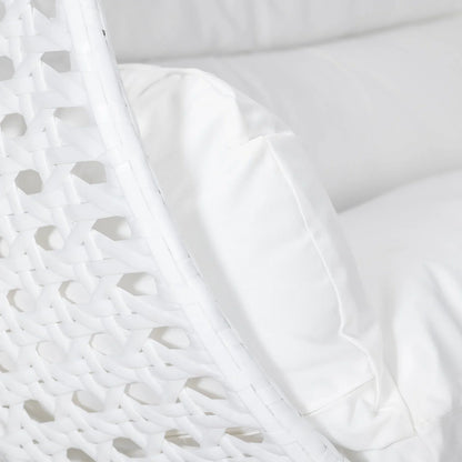 Modern White Wicker Hanging Double Seater Egg Swing Chair - Elax Furniture