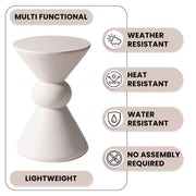 Echo Side Table with Weather-Resistant Fibersone Top Round Accent Table - Elax Furniture