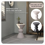 Echo Side Table with Weather-Resistant Fibersone Top Round Accent Table - Elax Furniture
