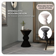 Echo Side Table with Weather-Resistant Fibersone Top Round Accent Table - Elax Furniture