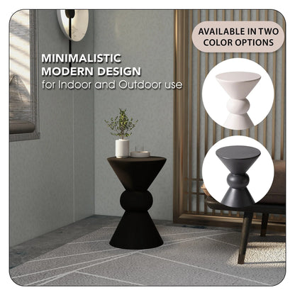 Echo Side Table with Weather-Resistant Fibersone Top Round Accent Table - Elax Furniture