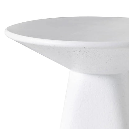 Elsie 18" Wide Circular Fiberstone Side Table for Indoor/Outdoor Use