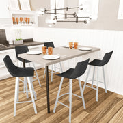 Elland 41" Leather Counter Height Barstool with Stainless Steel Legs and Footrest - Elax Furniture