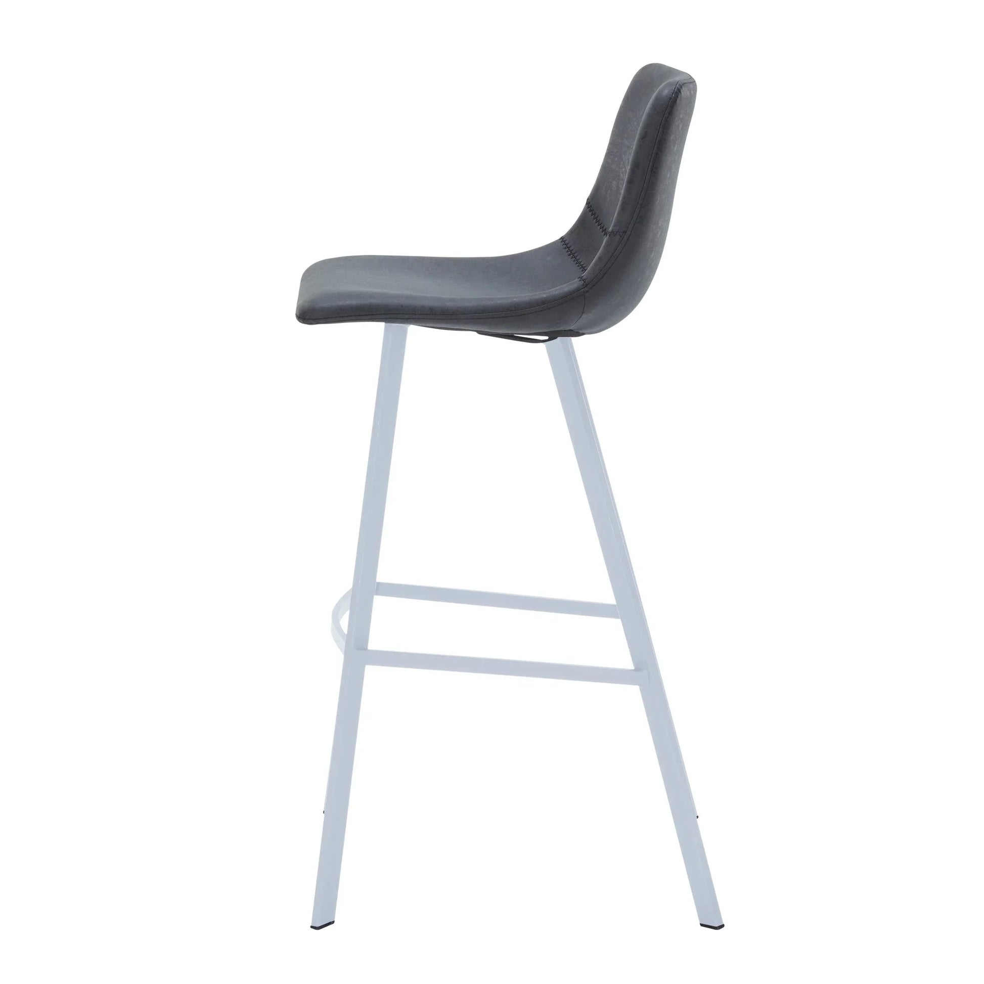 Elland 41" Leather Counter Height Barstool with Stainless Steel Legs and Footrest - Elax Furniture