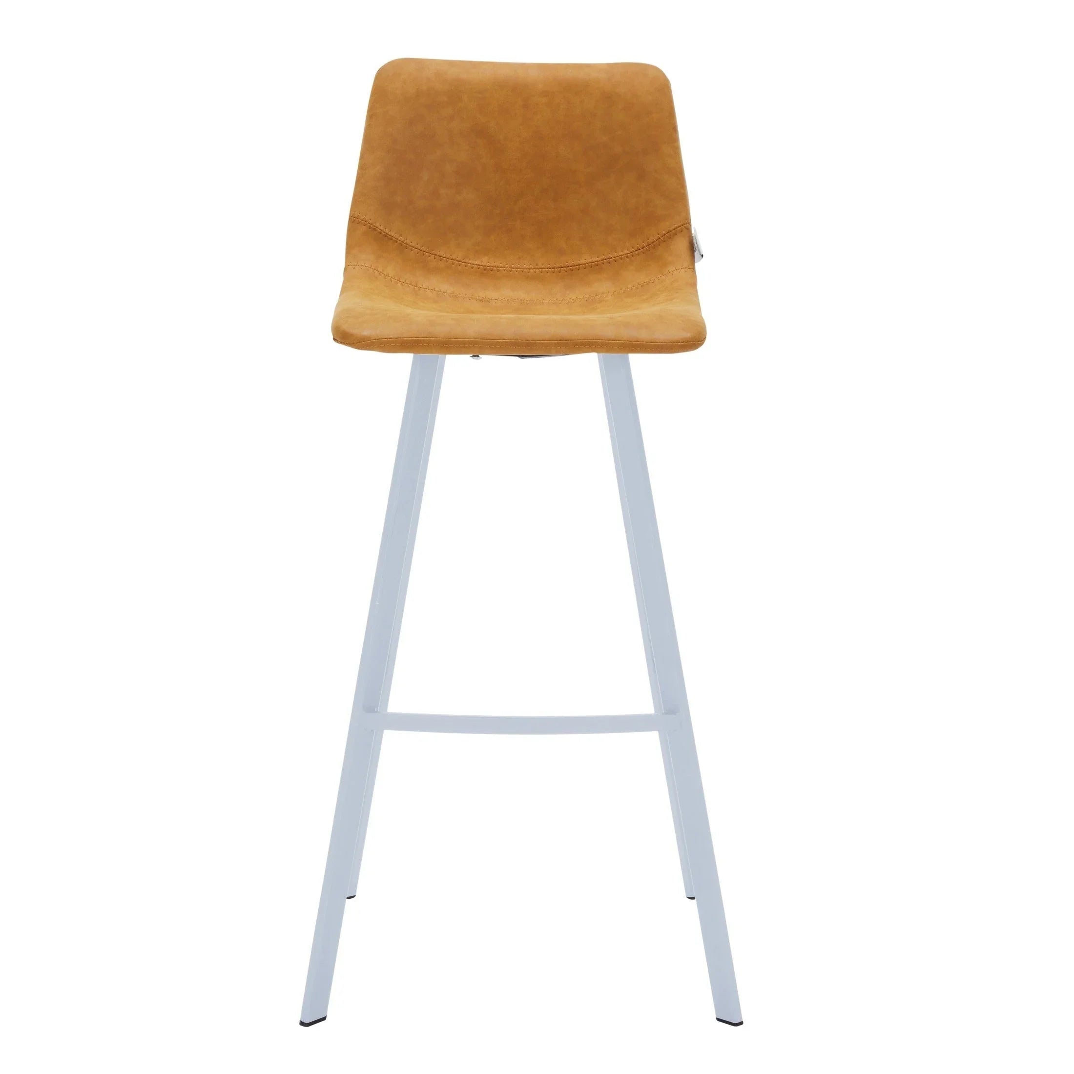 Elland 41" Leather Counter Height Barstool with Stainless Steel Legs and Footrest - Elax Furniture