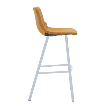 Elland 41" Leather Counter Height Barstool with Stainless Steel Legs and Footrest - Elax Furniture