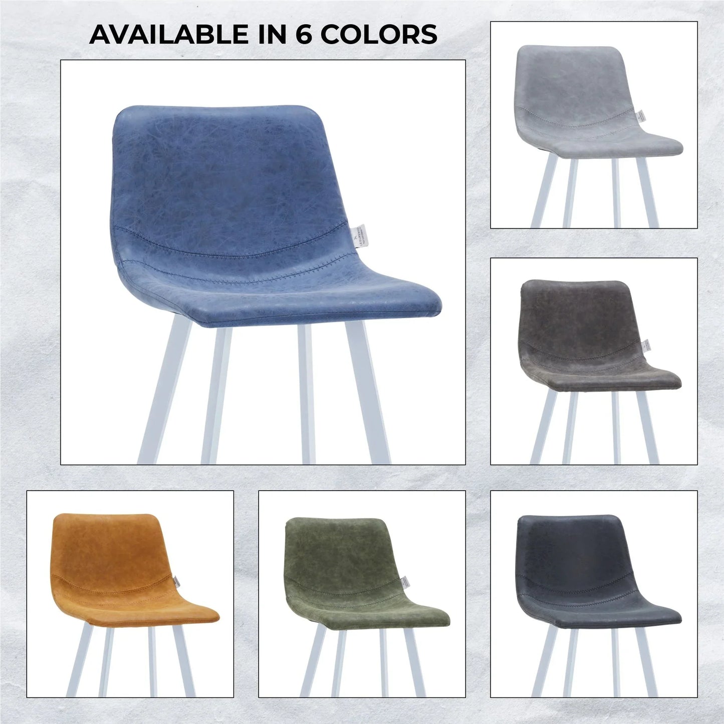 Elland 41" Leather Counter Height Barstool with Stainless Steel Legs and Footrest - Elax Furniture