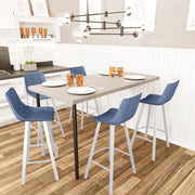 Elland 41" Leather Counter Height Barstool with Stainless Steel Legs and Footrest - Elax Furniture