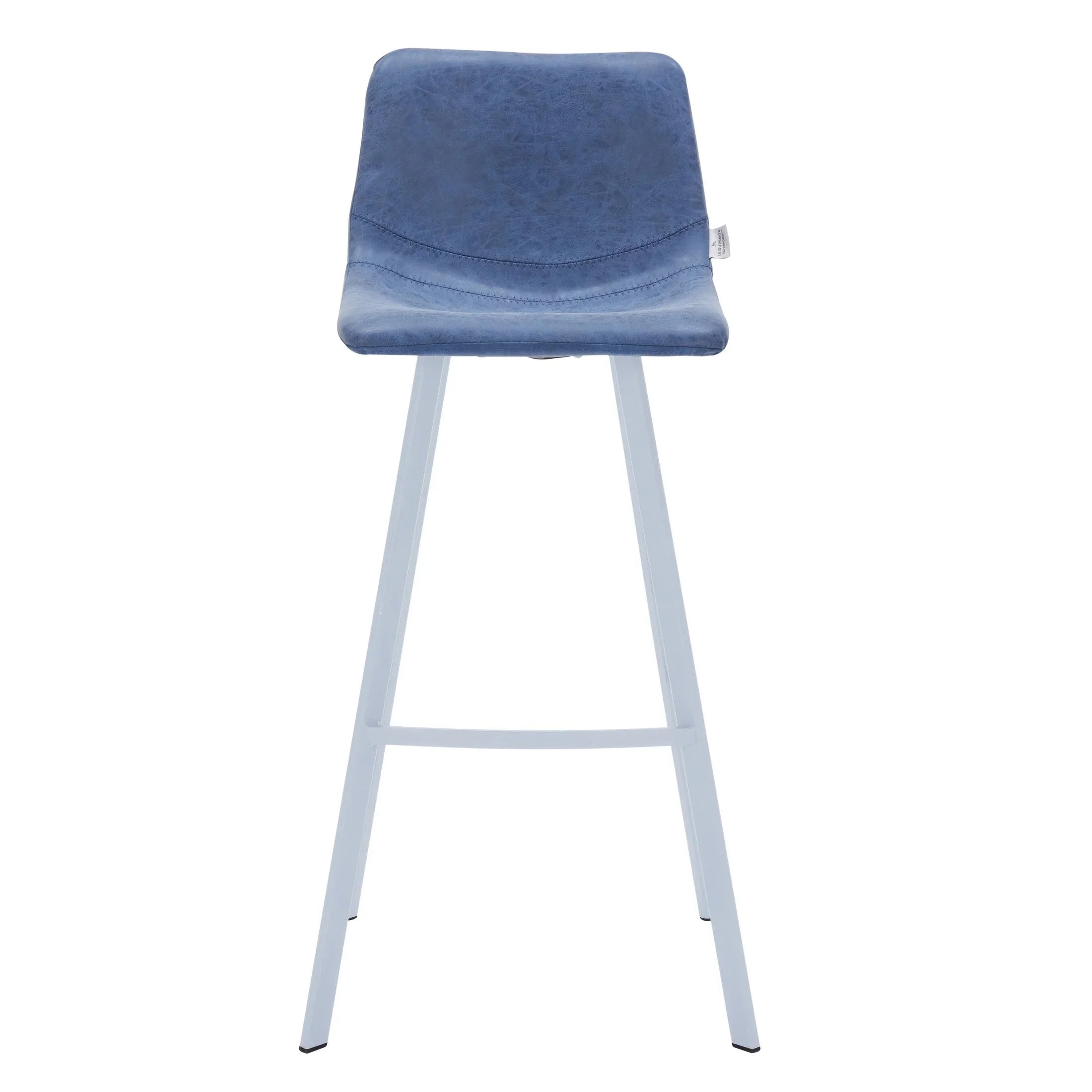 Elland 41" Leather Counter Height Barstool with Stainless Steel Legs and Footrest - Elax Furniture