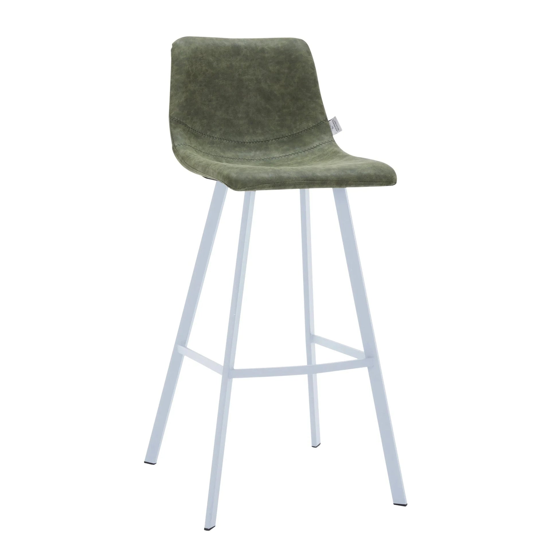 Elland 41" Leather Counter Height Barstool with Stainless Steel Legs and Footrest - Elax Furniture