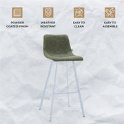 Elland 41" Leather Counter Height Barstool with Stainless Steel Legs and Footrest - Elax Furniture