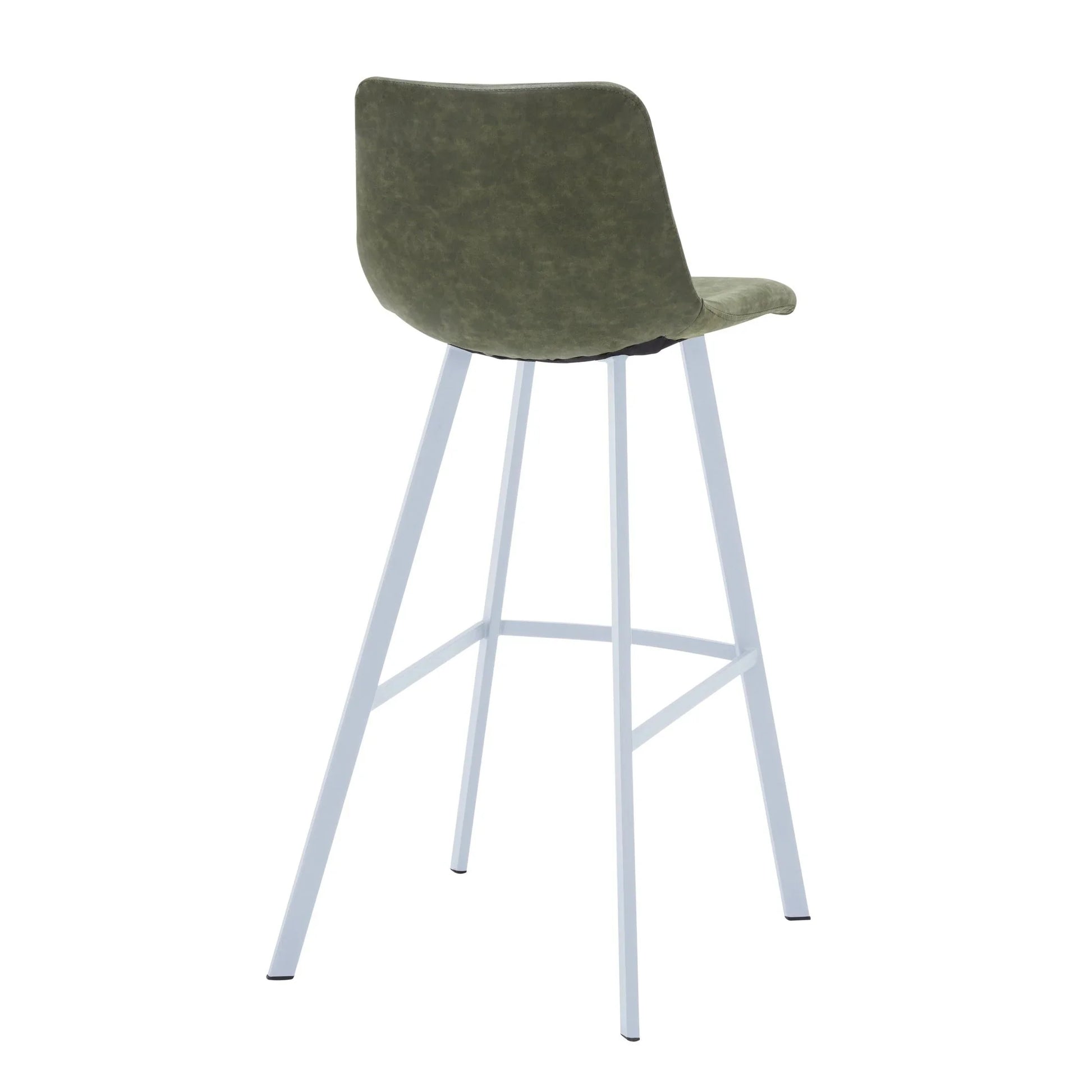 Elland 41" Leather Counter Height Barstool with Stainless Steel Legs and Footrest - Elax Furniture