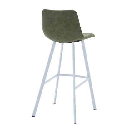 Elland 41" Leather Counter Height Barstool with Stainless Steel Legs and Footrest - Elax Furniture