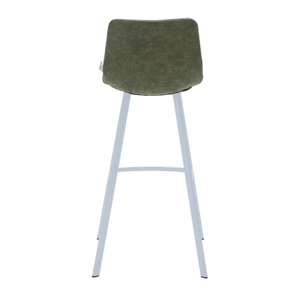 Elland 41" Leather Counter Height Barstool with Stainless Steel Legs and Footrest - Elax Furniture