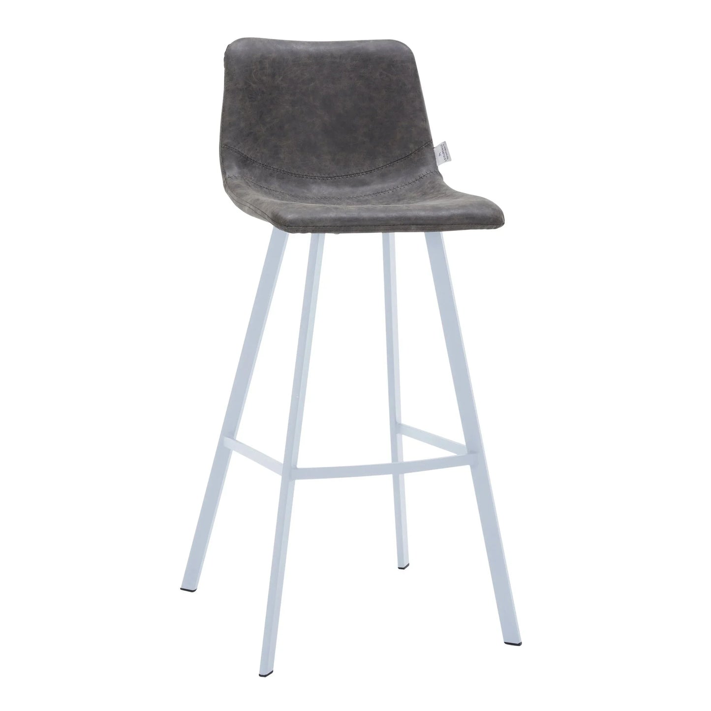 Elland 41" Leather Counter Height Barstool with Stainless Steel Legs and Footrest - Elax Furniture