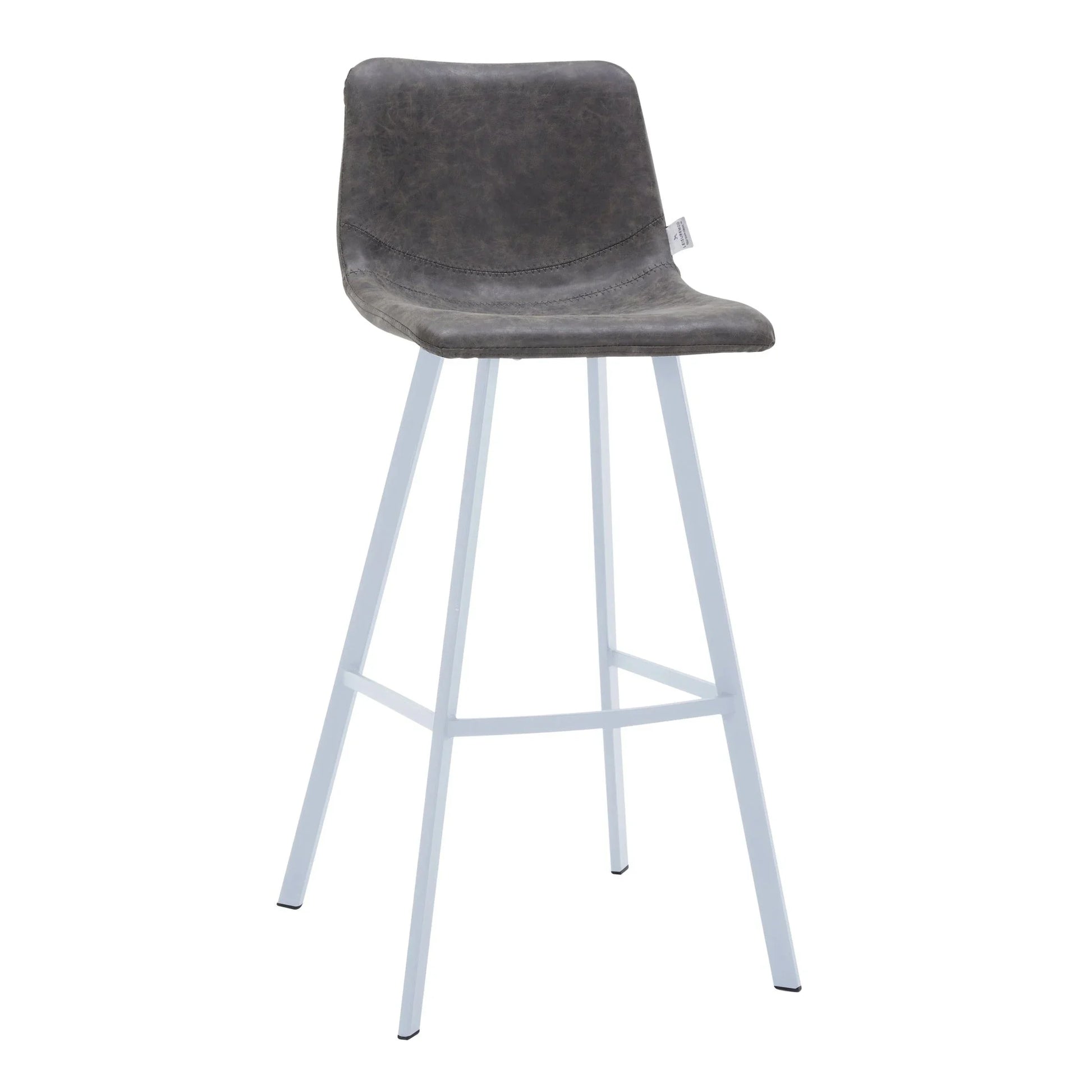 Elland 41" Leather Counter Height Barstool with Stainless Steel Legs and Footrest - Elax Furniture