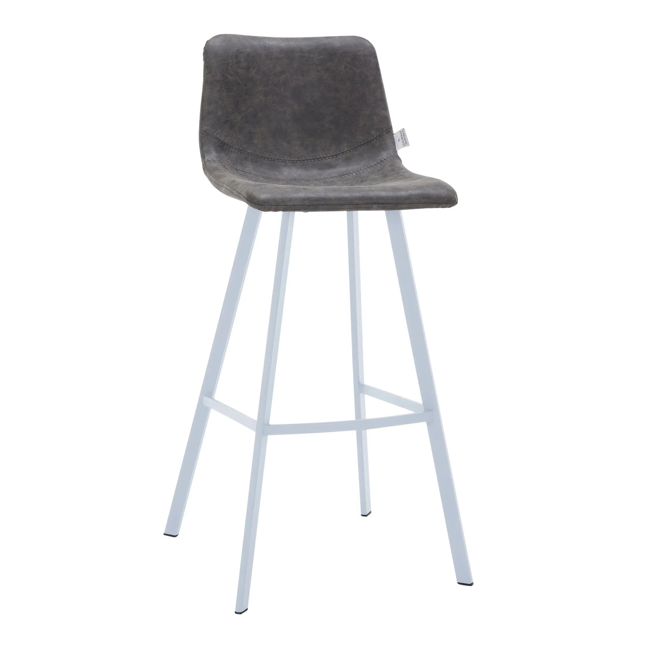 Elland 41" Leather Counter Height Barstool with Stainless Steel Legs and Footrest - Elax Furniture