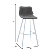 Elland 41" Leather Counter Height Barstool with Stainless Steel Legs and Footrest - Elax Furniture