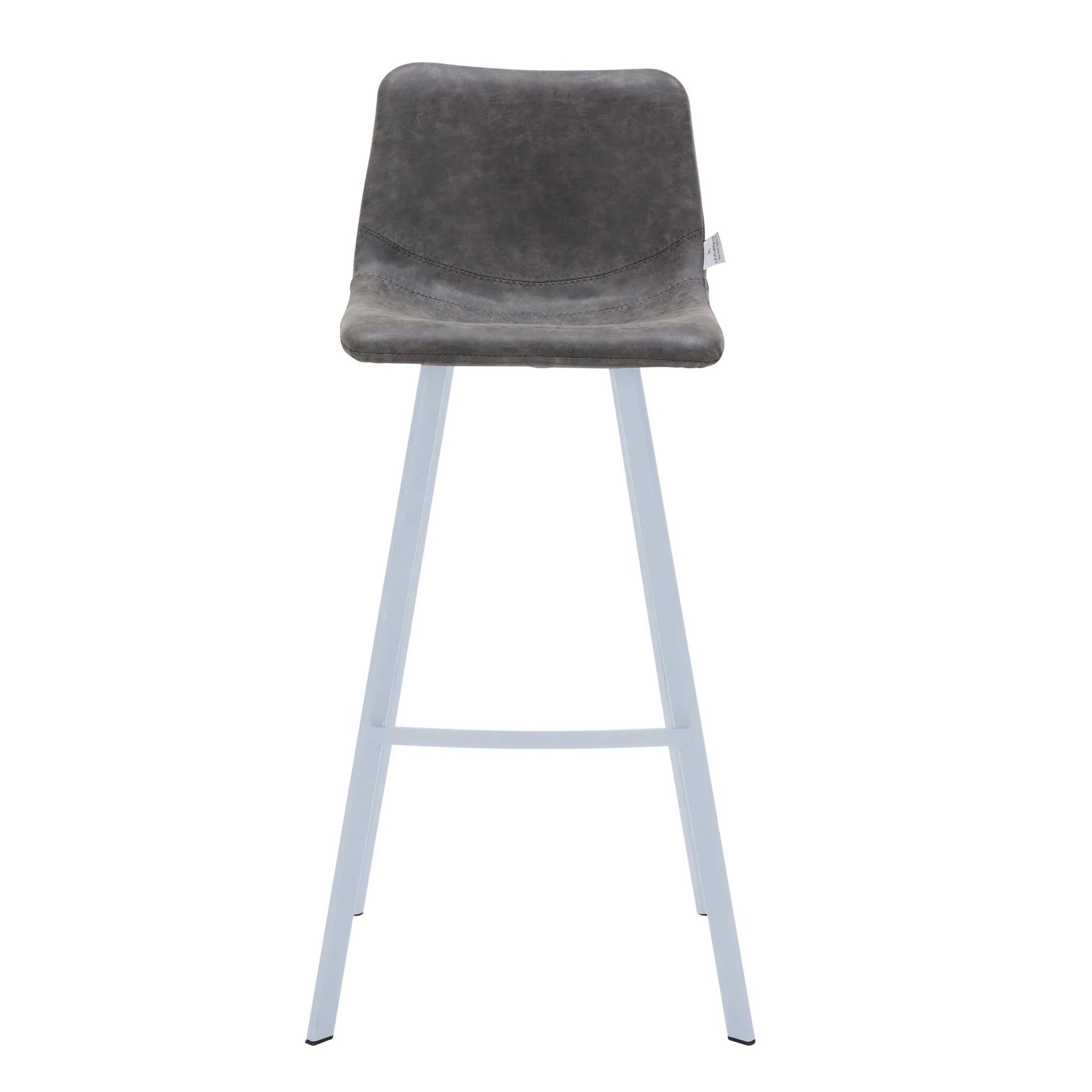 Elland 41" Leather Counter Height Barstool with Stainless Steel Legs and Footrest - Elax Furniture