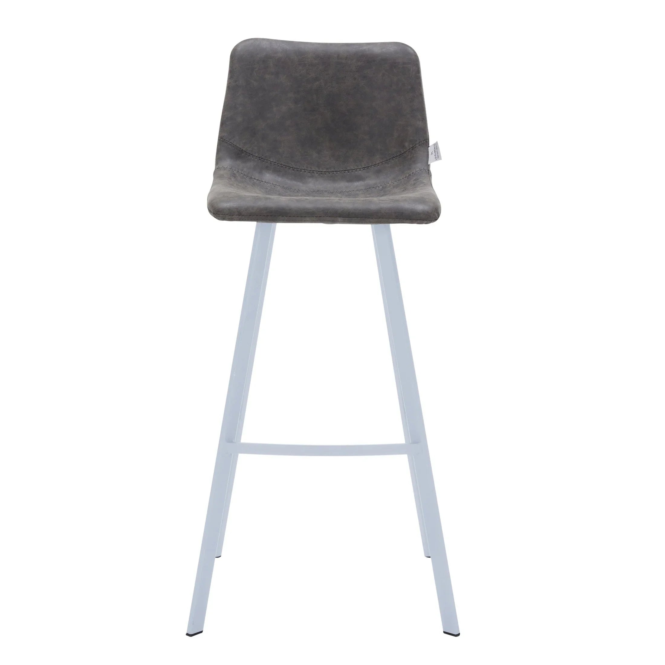 Elland 41" Leather Counter Height Barstool with Stainless Steel Legs and Footrest - Elax Furniture