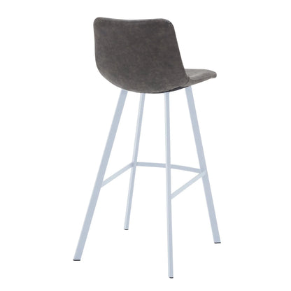Elland 41" Leather Counter Height Barstool with Stainless Steel Legs and Footrest - Elax Furniture