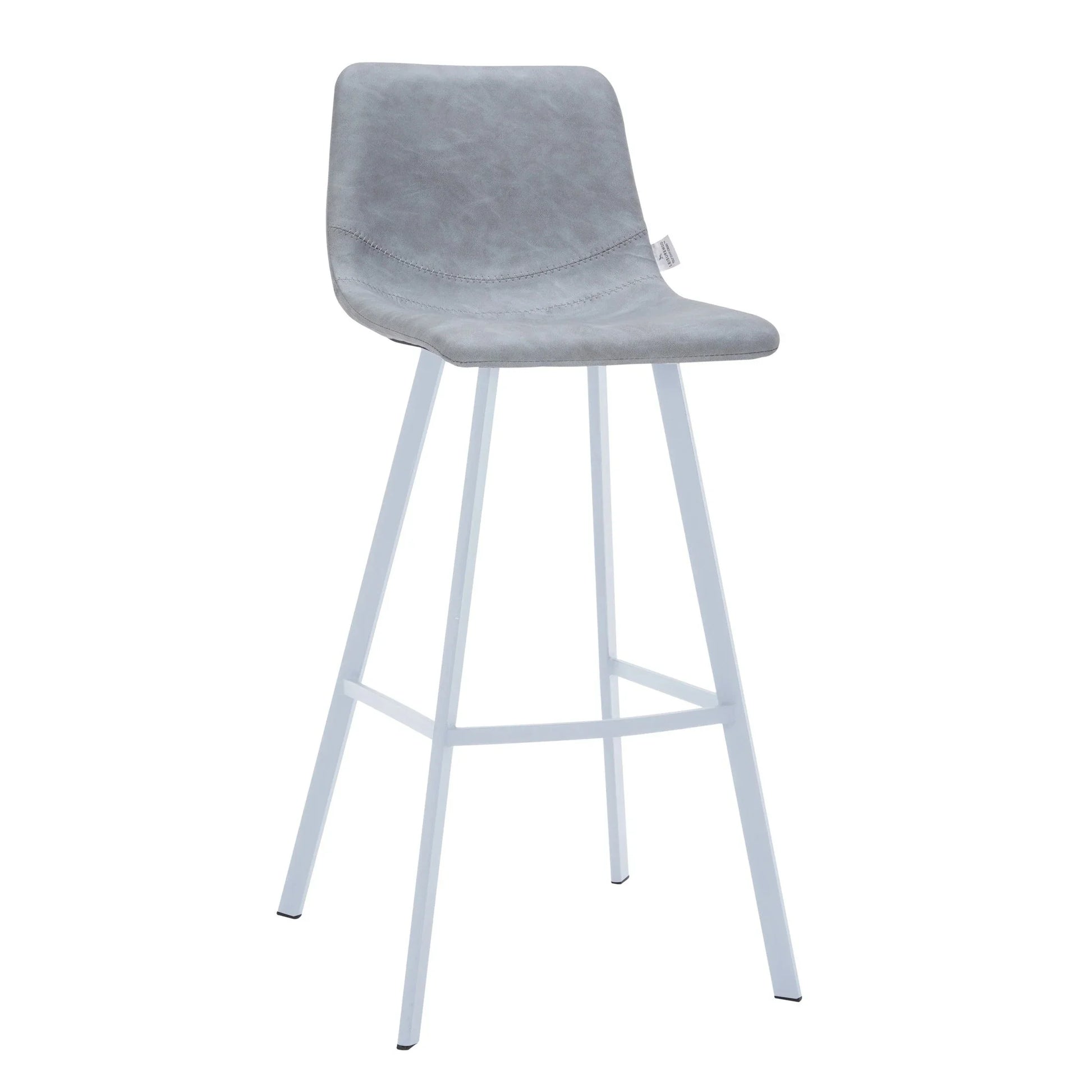 Elland 41" Leather Counter Height Barstool with Stainless Steel Legs and Footrest - Elax Furniture