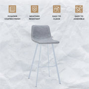 Elland 41" Leather Counter Height Barstool with Stainless Steel Legs and Footrest - Elax Furniture
