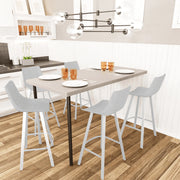 Elland 41" Leather Counter Height Barstool with Stainless Steel Legs and Footrest - Elax Furniture