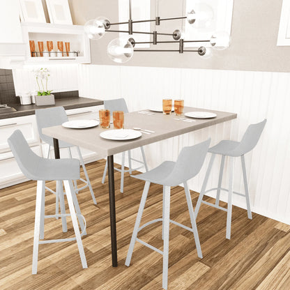 Elland 41" Leather Counter Height Barstool with Stainless Steel Legs and Footrest - Elax Furniture