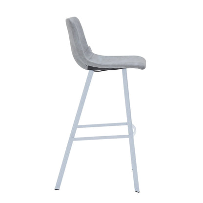 Elland 41" Leather Counter Height Barstool with Stainless Steel Legs and Footrest - Elax Furniture